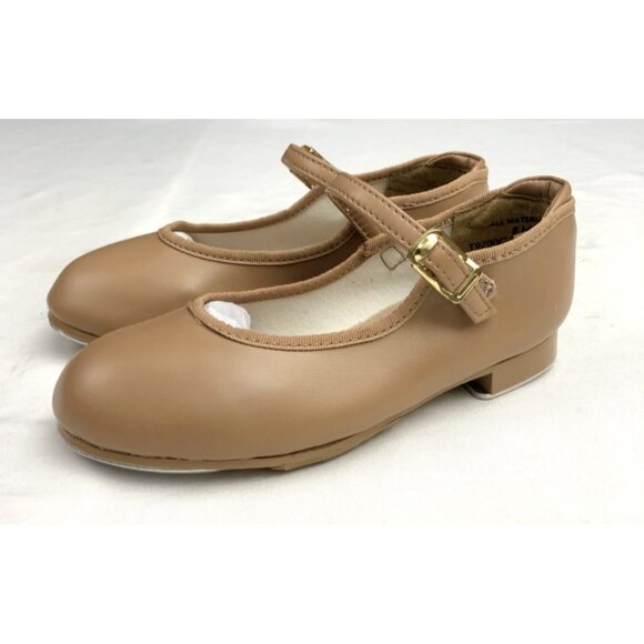 Ladies' Theatricals Tap Dance Shoes Size 8 M Flat Beige w/Buckle T9200 - Picture 1 of 11
